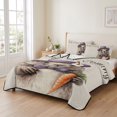 thumbnail image 2 of Twin XL Quilt Set 68''x98'', Happy Groundhog Day Lightweight Bedspread Coverlet Set with 2 Pillow Shams, Spring Carrot Funny Cute Animals Breathable All Season Quilt Bedding for Dorm/Guest Room, 2 of 9