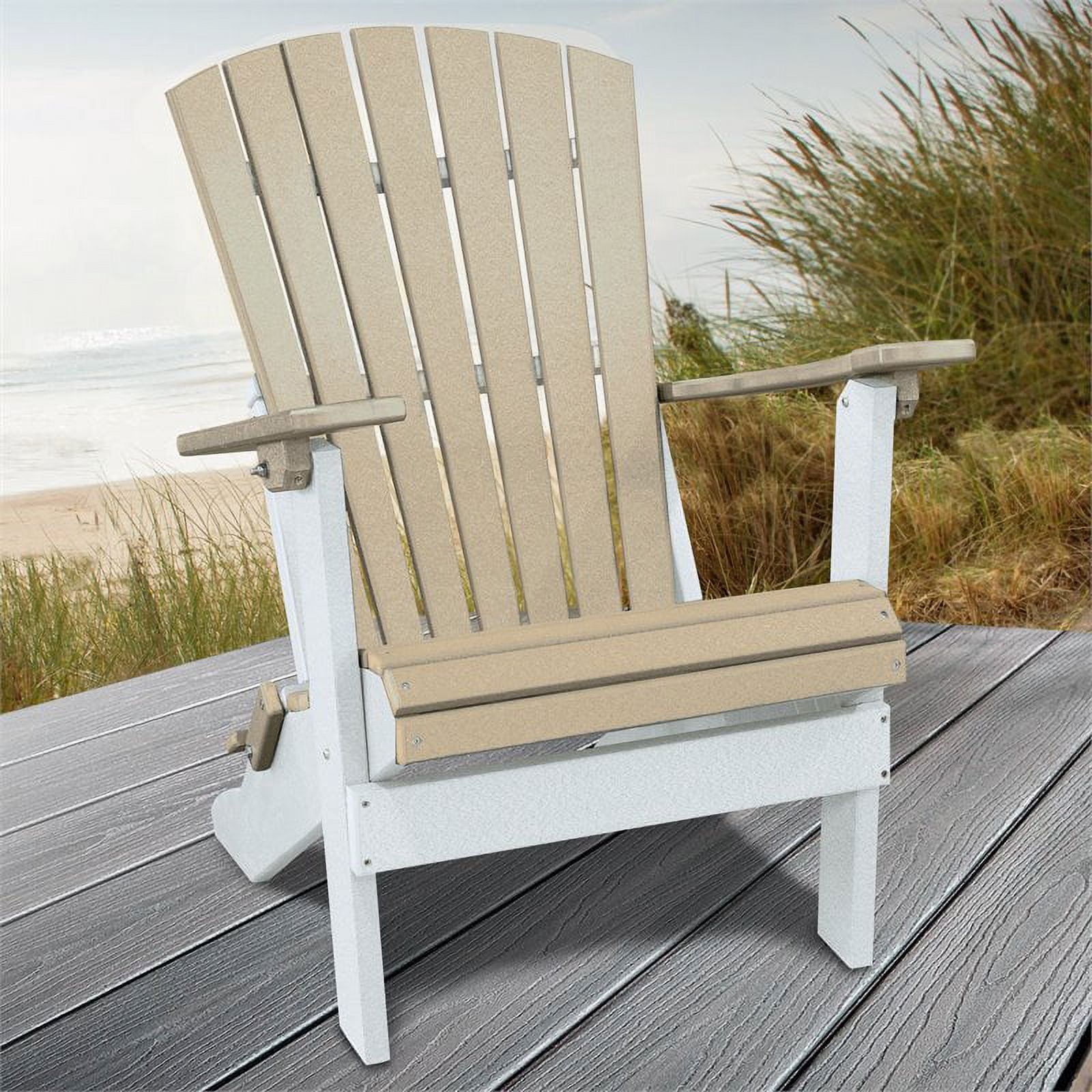 Furniture Classics Model 519BBK Fan Back Folding Adirondack Chair in Blue with a Black Base