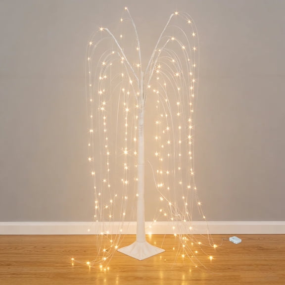 BalsaCircle White 4 feet LED Weeping Willow Tree Light Party Events Decorations Supplies