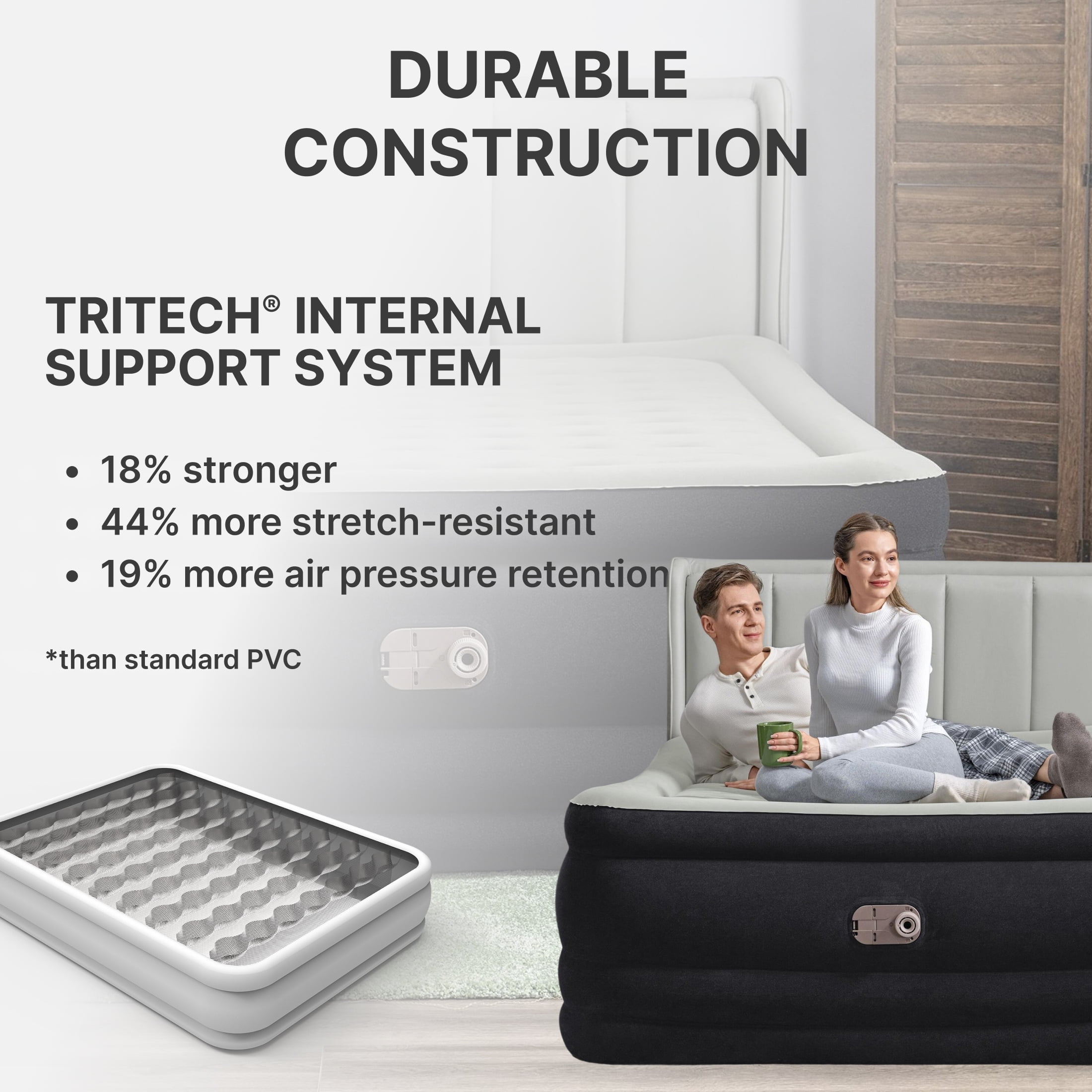 Bestway Tritech Air Mattress Queen 24" with Built-in AC Pump Included