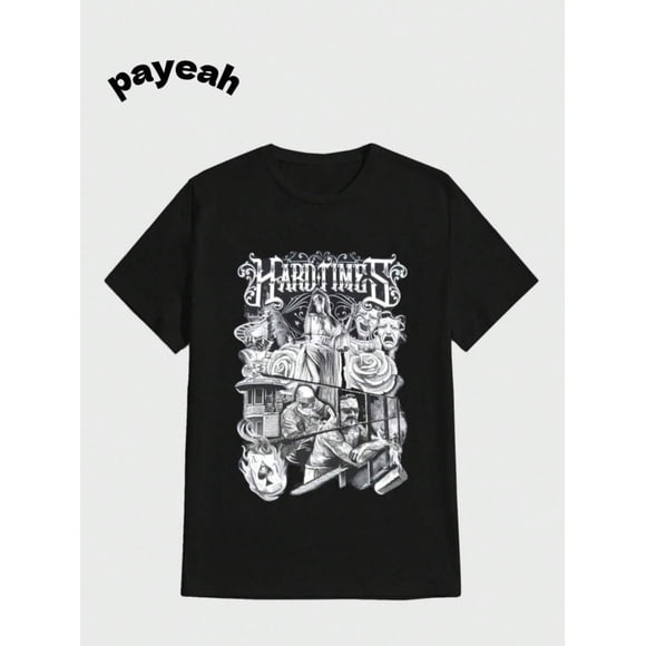 T Shirt Payeah Hardest Times Men'S Shaka Wear Shirts | Casual iital Print Heavy Crew Neck