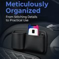 thumbnail image 3 of Car Seat Back-Mounted Storage Box, Leather Multi-Functional Anti-Kick Storage Bag, Car Door Side Inner Waterproof Accessories, Suitable for Most Car Models, 3 of 8