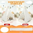 thumbnail image 2 of 4 Pcs Teepee Tent for Kids Indoor Foldable Toddler Cotton Canvas Sleepover Childrens Tent for Girls Boys Outdoor Playhouse Room Camping Study Read Play Game, 4 Colors, 2 of 7