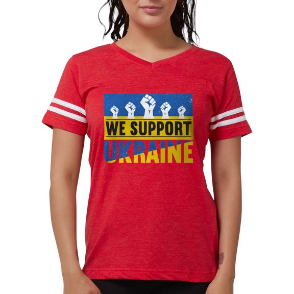 CafePress - We Support Ukraine T Shirt - Womens Football Shirt