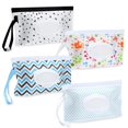 thumbnail image 1 of 4Pcs Baby Wipe Portable Baby Wipes Case Reusable Refillable Travel Wipe Holder Bag, 1 of 4