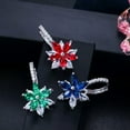 thumbnail image 6 of Elegant Flower Milti Color Stud Earrings Women Fashion Cubic Zirconia Jewelry, 6 of 8