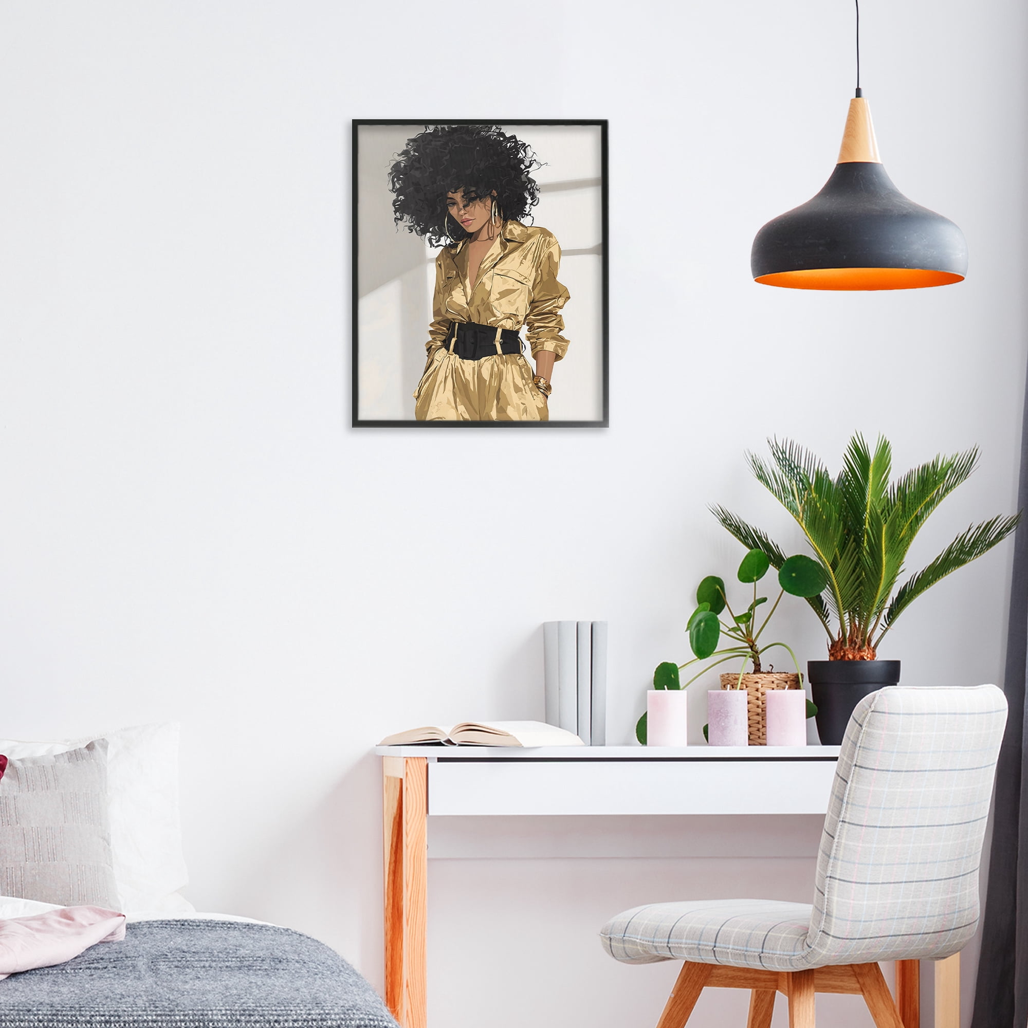 Stupell Industries Elegant Woman in Chic Jumpsuit Black Framed Giclee Art, design by Franklyn Gregory
