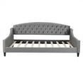 thumbnail image 5 of Tcbosik Velvet Fabric Daybed Full Size, Button-Tufted Sofa Bed for Bedroom, Living Room, Guest Room, Easy Assembly, Gray, 5 of 10