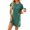 Green, variant on Antinious Women Plus Size Solid Round Neck Short Sleeve Versatile Stylish Midi Dress