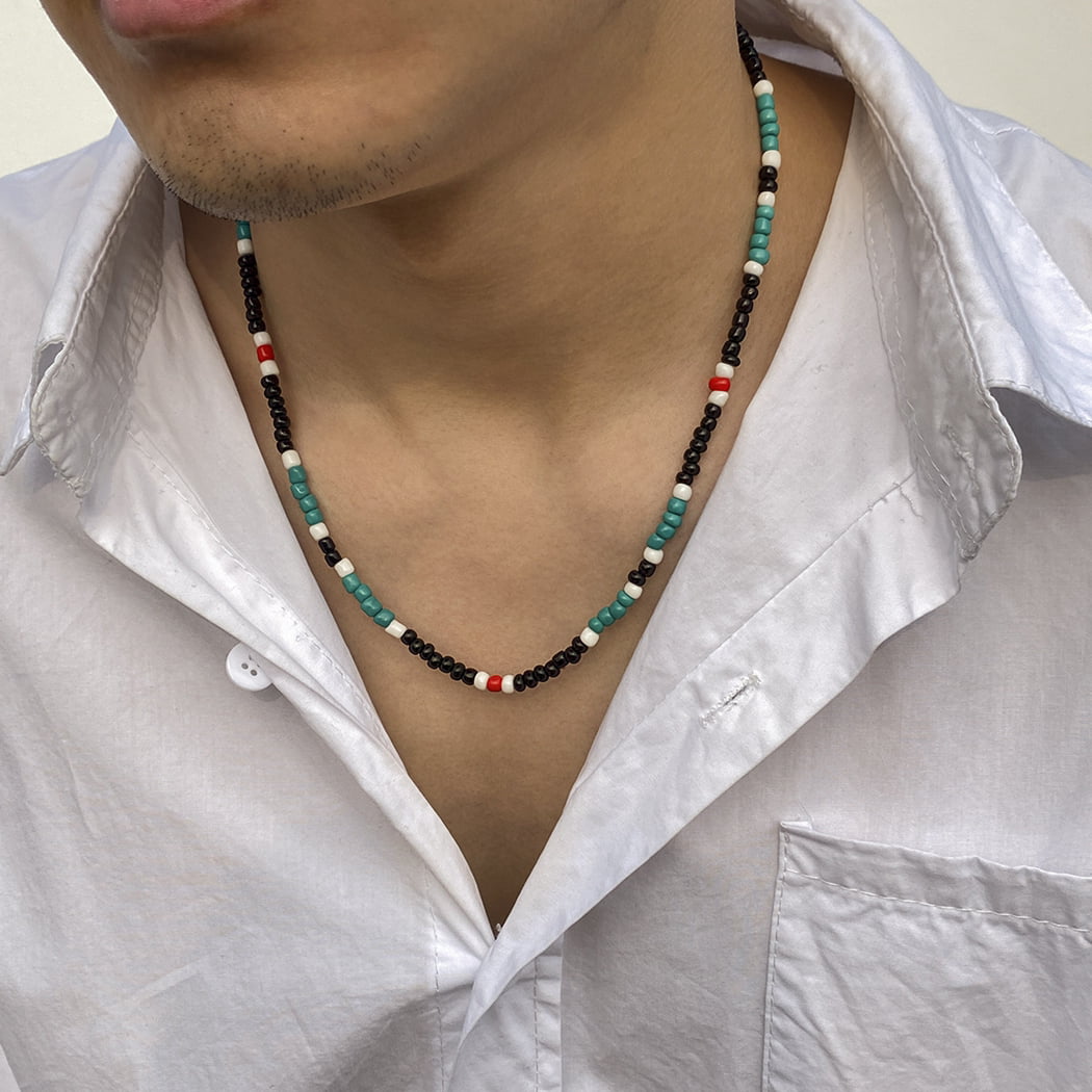 Mens Wood Lava Rock Brown Black Beaded Long Short Necklace - Mac – Dana  LeBlanc Designs