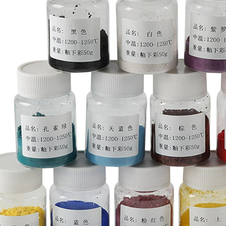 12x Ceramic Underglaze Paint Colors, 50G Ceramic Clay Pigment Ceramic Glaze  Paint for DIY Art Crafts, Drawing, Writing, Gallery Worker, Pottery 