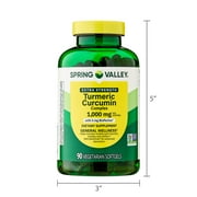 Spring Valley Extra Strength Turmeric Curcumin Complex Softgels Dietary Supplement, 1,000 mg, 90 Ct