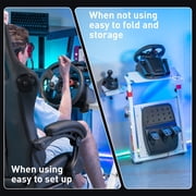 GTPLAYER Simulator Racing Wheel Stand for Logitech & Thrustmaster, Pedals NOT Included ,White