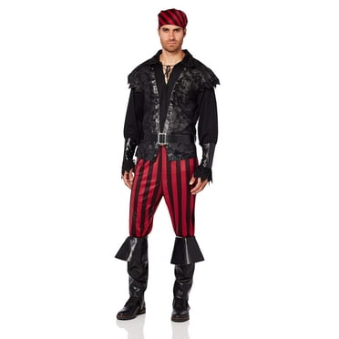 California Costumes Men's Ruthless Rogue Pirate Buccaneer Swashbuckler, Black/Red, Small
