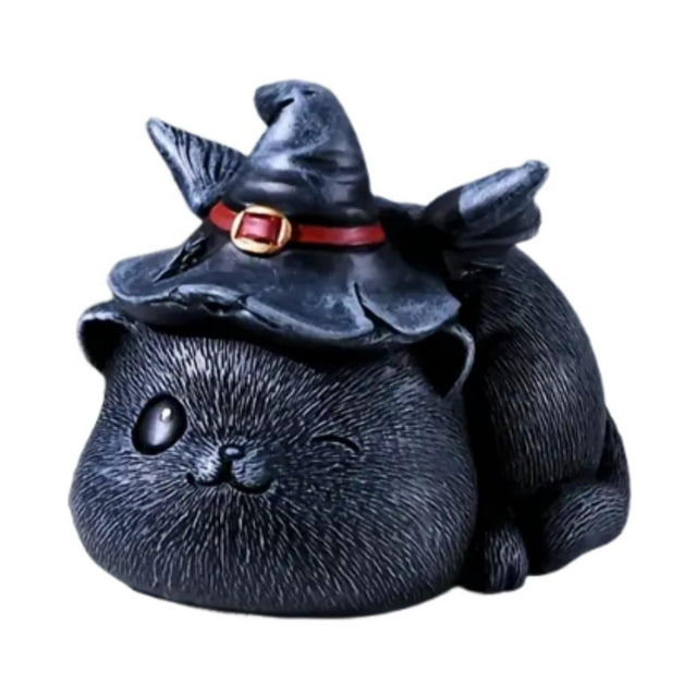 Estatua de gato de resina, recuerdo para amantes del té, decoración del hogar B