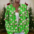 thumbnail image 3 of Women's Cute Fun Christmas Sweater Long Sleeve Knitted Sweater for Fall and Winter, Festive Holiday Wear, Perfect as Christmas Sweaters for Women and Christmas Gifts,Green,Size 2XL, 3 of 7