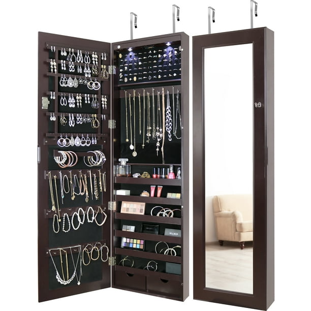 over the door jewelry organizer white