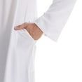 thumbnail image 6 of Wyobmus Men's Muslim Robe Solid Color Middle Round Collar Robe Long Style Long Sleeve Pullover Long Shirt Fashion Casual Robe White, 6 of 8