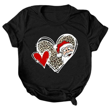 

Fashion Tops For Women Casual Christmas Printing Shirts Round Neck Short Sleeve Tee Tops Workout Clothes Women Dark Shirt Short Sleeve Tee Tops Short Sleeve Scrub Jackets Shirt And Shirt Set Women