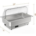 thumbnail image 2 of M optimized 2 Pack Electric Chafing Dishes Buffet Set, Roll Top Catering Chafer Server Food Warmer with Cover and Pan for Party Wedding Banquet, 2 of 7