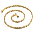 thumbnail image 3 of 3MM 14K Yellow Gold Necklace For Women Men Never Fade Waterproof Twisted Rope Chain Fashion Jewelry, 3 of 6