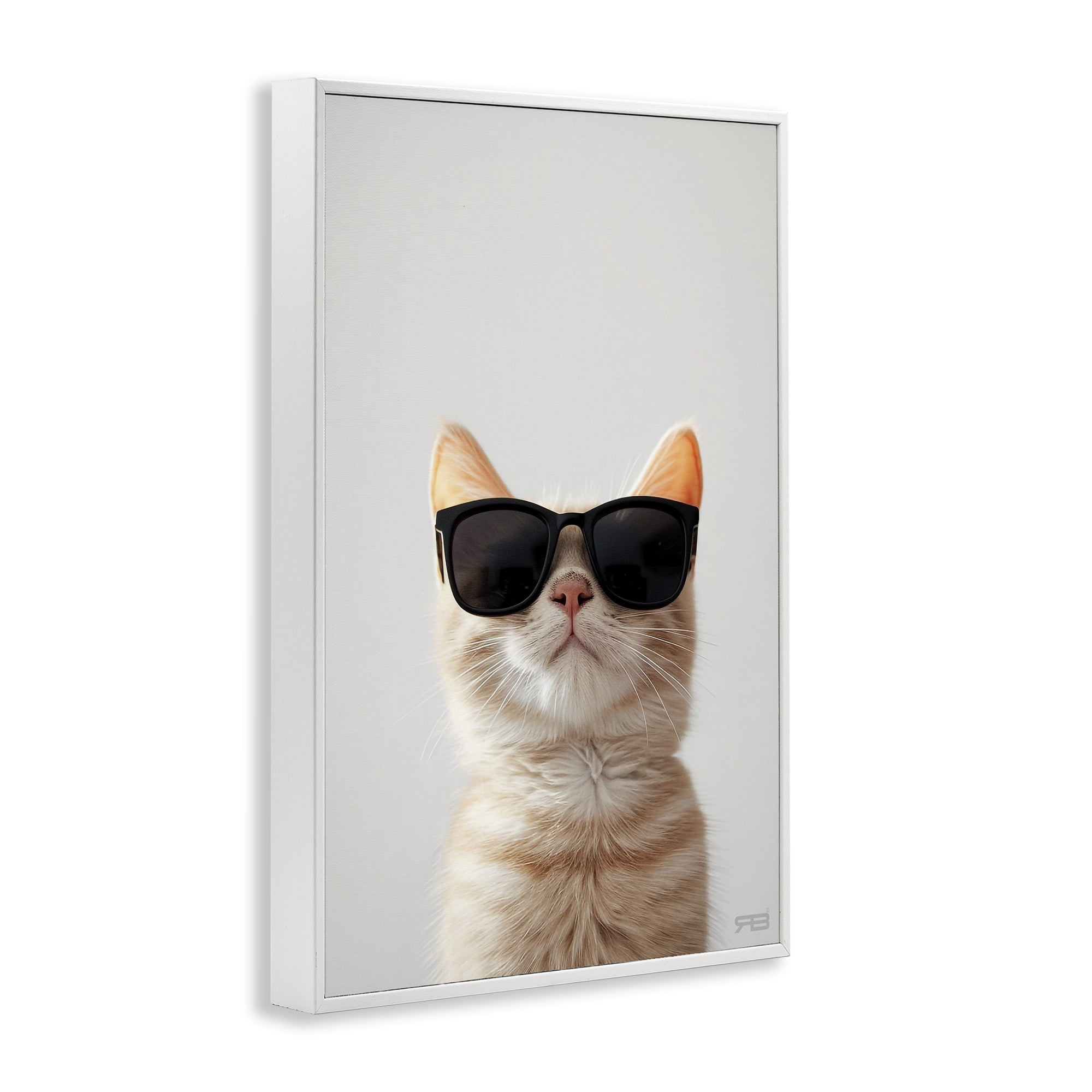 Stupell Industries Cool Sunglasses Cat Animals & Insects Painting White Framed Art Print Wall Art, 20 x 30