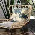 thumbnail image 2 of Hawaii Floral Oil Duo Indoor/Outdoor Pillow in Yellow Blue 18x18, 2 of 6