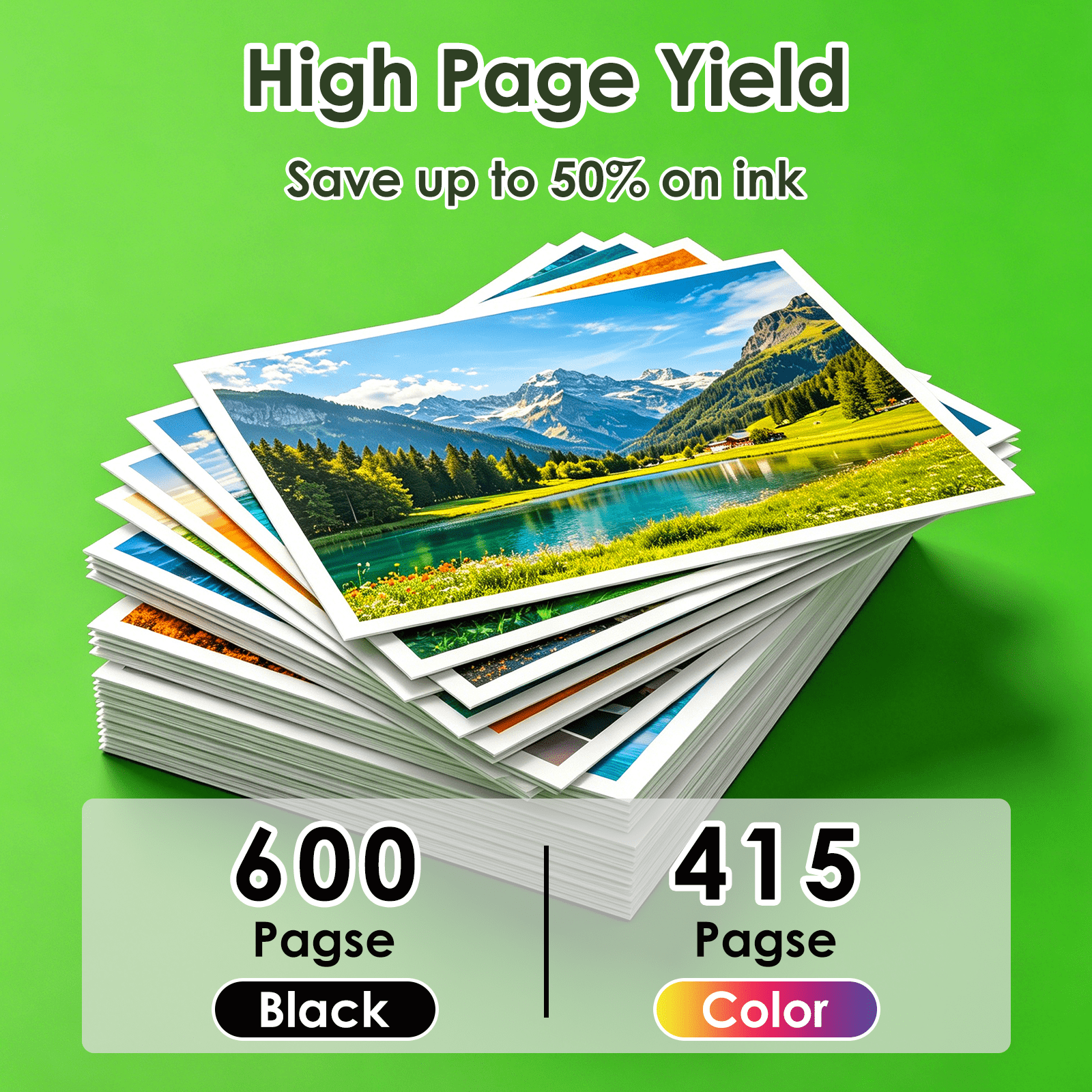 62XL Ink Cartridges Compatible for HP 62 Ink Cartridges for  ENVY 5660 7640 Printer (Black Tri-Color)
