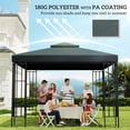 thumbnail image 4 of 10x10 Charcoal Grey Gazebo Canopy Replacement Top - 2-Tier Sun Shade for Patio & Garden Outdoor Use - Durable Polyester Cover with Ventilation, 4 of 7
