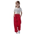 thumbnail image 1 of WENXIAOO Teen Boys Sweatpants Drawstring Sweatpants With Pockets Solid Color Red Pants Kids Kids Pants Size 5-6 Years, 1 of 7