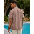 thumbnail image 5 of COOFANDY Mens Short Sleeve Cuban Guayabera Shirt Casual Summer Beach Button Down Shirts, 5 of 6
