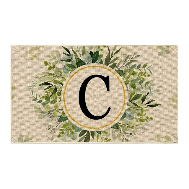 Buy 2 get 10% off Letters Doormats Front Door Floral Decor Initials Doormats Outdoor Entrance Home Surname Decoration Indoor Outdoor