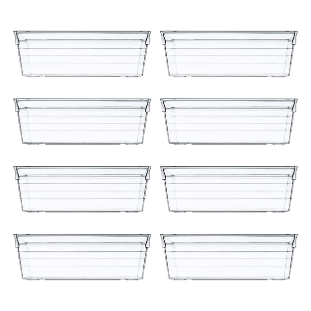 Organizador de cajones de almacenamiento Backerysupply de plástico transparente, juego de 8
