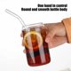 thumbnail image 5 of Jarra de vidrio para cola de 473 ml con tapa de madera y pajita de borosilicato | Vaso transparente reutilizable de 500 ml para café, leche y bebidas heladas | Vidrio de borosilicato ecológico de, 5 of 6