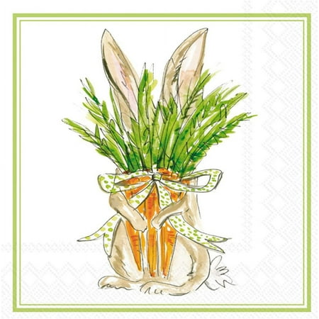 Boston International - 3-Ply 5" Cocktail Napkins - Carrot Bunny