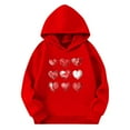 thumbnail image 5 of yoeyez Girls Valentine Hoodies Heart Print Long Sleeve Sweatshirt Casual Holiday Outfit Cute Valentine's Clothing for Kids Red,11 Years, 5 of 6