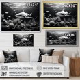 thumbnail image 4 of Designart "Graceful Glide Of Monochrome Sharks" Coastal Coral Under Water Canvas Art Print, 4 of 7