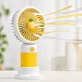 thumbnail image 3 of Aoznliie Handheld Mini Fan, 3 Speeds USB Rechargeable Personal Cooling Fan for Travel, 4x2x8 inch Cute Portable Cooling for Office, Yellow, 3 of 6
