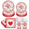 thumbnail image 2 of Luxcidy Paper Plates and Napkins Set, 80 Pieces Valentine’s Day Love Tableware Set, Disposable Decorative Tableware Paper Set, for New Year, Birthday, Wedding and Holiday, 2 of 7