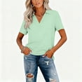 thumbnail image 6 of Plus Size Women'S V Neck Polo Shirts Office Business Dressy Collared Tunic Work Blouses,Mint Green L, 6 of 6
