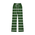 thumbnail image 5 of VERUGU Capri Pants for Women Stripe Print Straight Leg Pants Elastic Waist Imitation Cotton Linen Casual Loose Capris with Pockets Green 3XL, 5 of 5