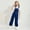 Dark Blue, variant on Cethrio Girls Denim Overalls Size 8, Adjustable Straps Sleeveless Wide Leg Stretchy Jeans Jumpsuits Blue Size 8
