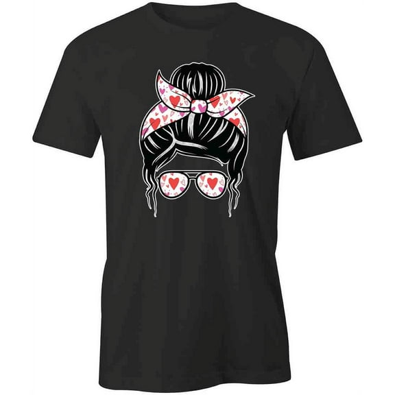 Messy Bun T-Shirt | Cute Hairstyle Black Tee Gift
