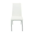 thumbnail image 4 of White Leatherette Side Chairs (Set of 2) - Chrome Legs, 19" Seat, Modern Dining Chairs, Faux Leather, Curved Design, for Dining Room or Kitchen, 4 of 8