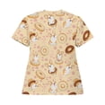 thumbnail image 2 of Chririnla Womens Scrubs Tops, V-Neck Breathable Scrub Tops Women Corgi Donut Print, 2 Pocket Stretch Fabric Scrubs for Women, Medical Nurse Shirt-S, 2 of 6
