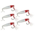 thumbnail image 2 of Vib Fishing Lure, Jig Fishing Lures Artificial 5Pcs  For Lake For Bank Red Head Silver Body, 2 of 8