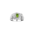 thumbnail image 1 of RYLOS Mens Rings 14K White Gold Ring 6X4MM Oval Shape Gemstone & Diamond Ring Peridot August Birthstone Rings For Man Gold Rings Size 9, 1 of 7