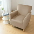 thumbnail image 5 of Eurhowing 1-Piece Stretch Armchair Slipcover, Velvet Anti-Slip Chair Covers with Arms, Soft Accent Chair Cover for Living Room, Office, Banquet, Camel, 5 of 8