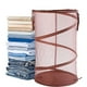 thumbnail image 4 of Cesta de la ropa plegable de malla Café | Tela Oxford transpirable | Gran apertura ancha y mango reforzado | Cesta plegable que ahorra espacio 14,17"x22,8" | Organizador de almacenamiento portátil, 4 of 8