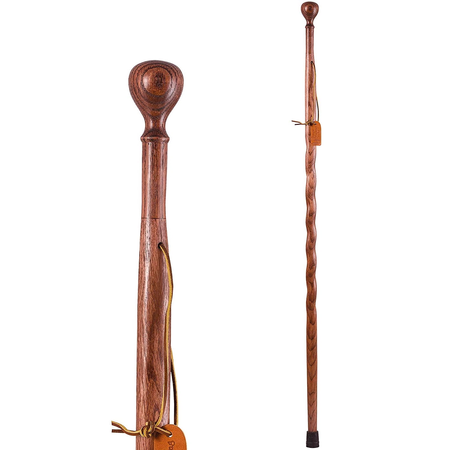Brazos 48" Twisted Oak Royal Turned Knob Walking Stick, Red Walmart